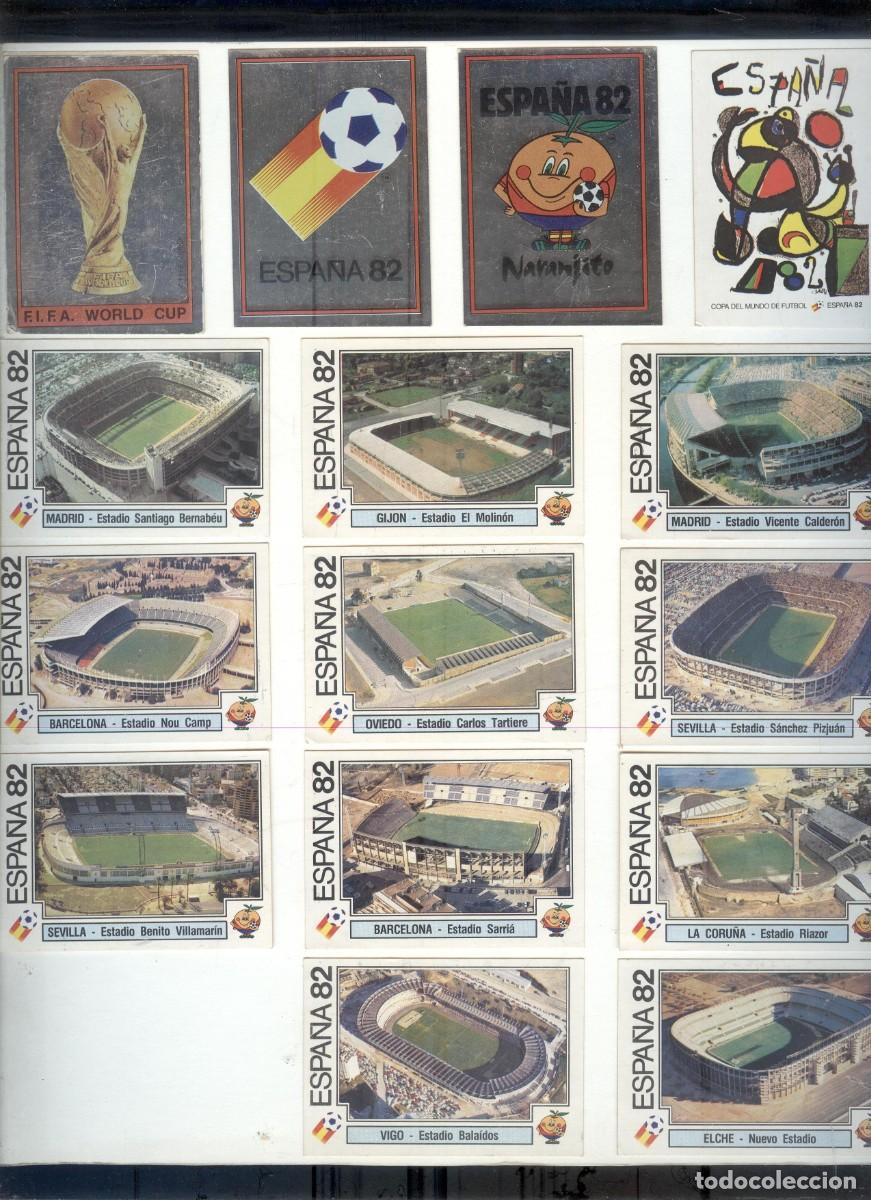 Cromos de f&uacute;tbol: NUMULITE R00 Lote cromos mundial de f&uacute;tbol Espa&ntilde;a 82 Naranjito Estadio campo