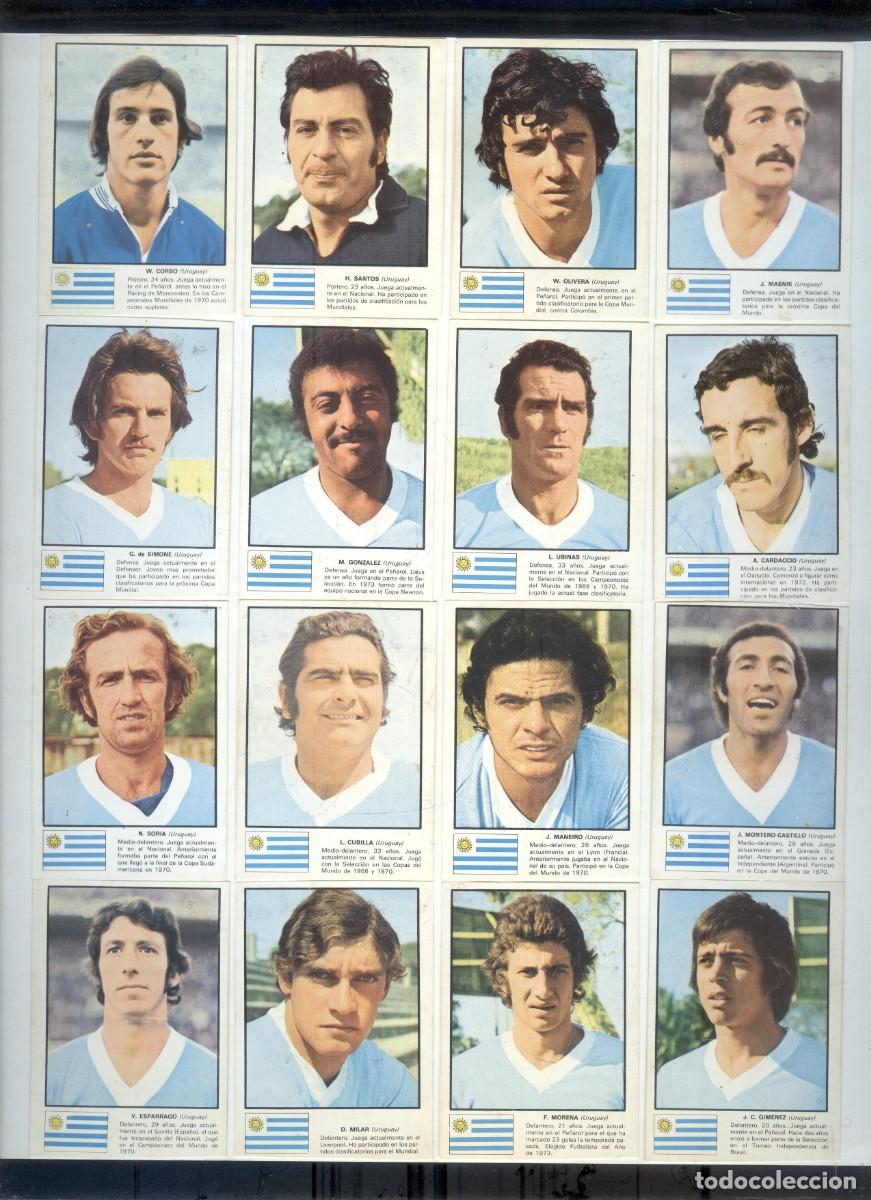 Cromos de f&uacute;tbol: NUMULITE R00 Lote cromos Uruguay Ases X mundial de futbol 74