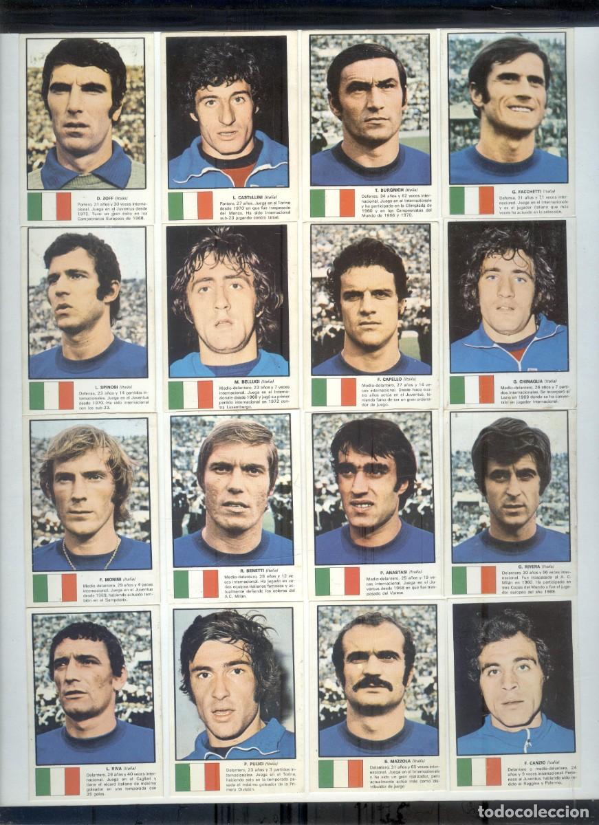 Cromos de f&uacute;tbol: NUMULITE R00 Lote cromos Italia Ases X mundial de futbol 74