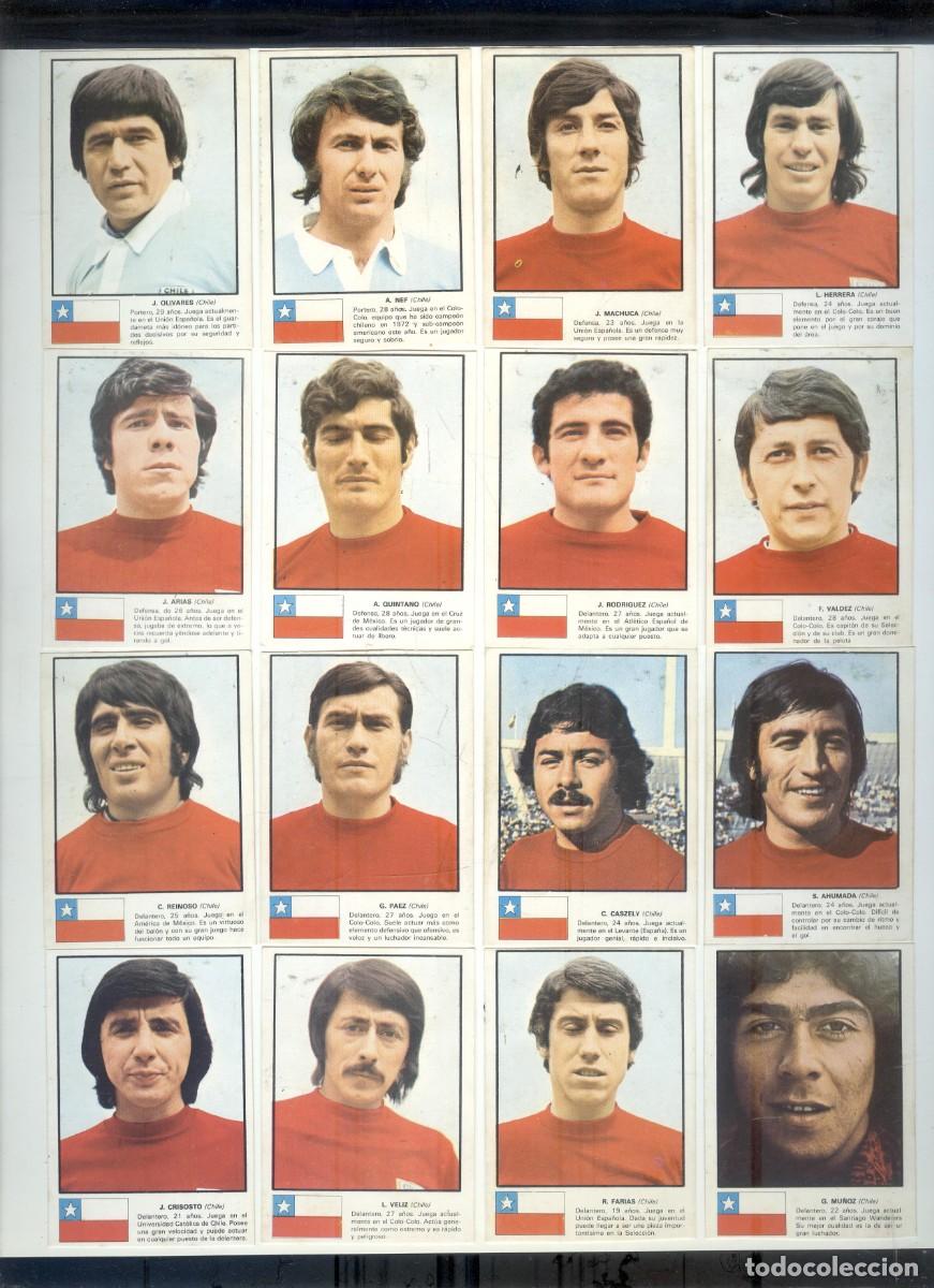 Cromos de f&uacute;tbol: NUMULITE R00 Lote cromos Chile Ases X mundial de futbol 74