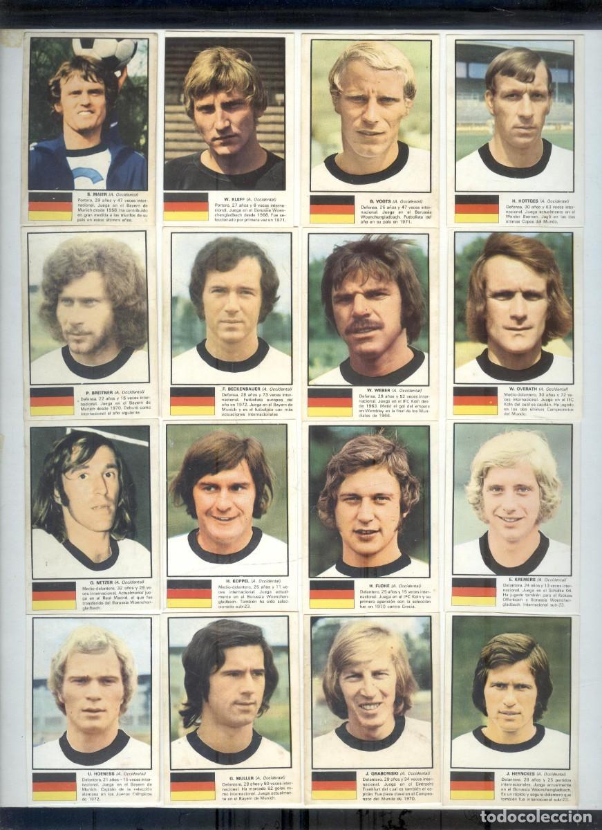 Cromos de f&uacute;tbol: NUMULITE R00 Lote cromos Alemania Occidnetal Ases X mundial de futbol 74 Beckenbauer