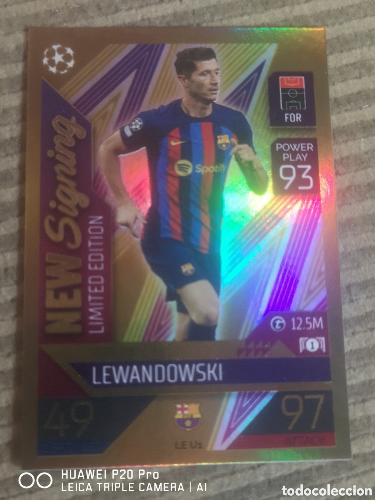 Cromos de f&uacute;tbol: MATCH ATTAX 2022 2023 / 22 23 NEW SIGNING - LIMITED EDITION LEWANDOWSKI - BARCELONA LE U1