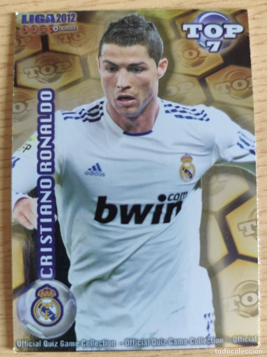 Cromos de f&uacute;tbol: 596 CRISTIANO RONALDO REAL MADRID FICHAS LIGA 2012 2013 12 13 TOP 7 VERSION FONDO DORADO AMARILLO