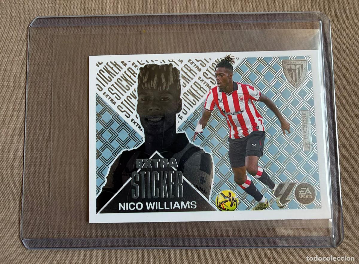 Cromos de f&uacute;tbol: Cromo Nico Williams extra Sticker plata cromo la liga Este 2026/2027 Panini 26/27
