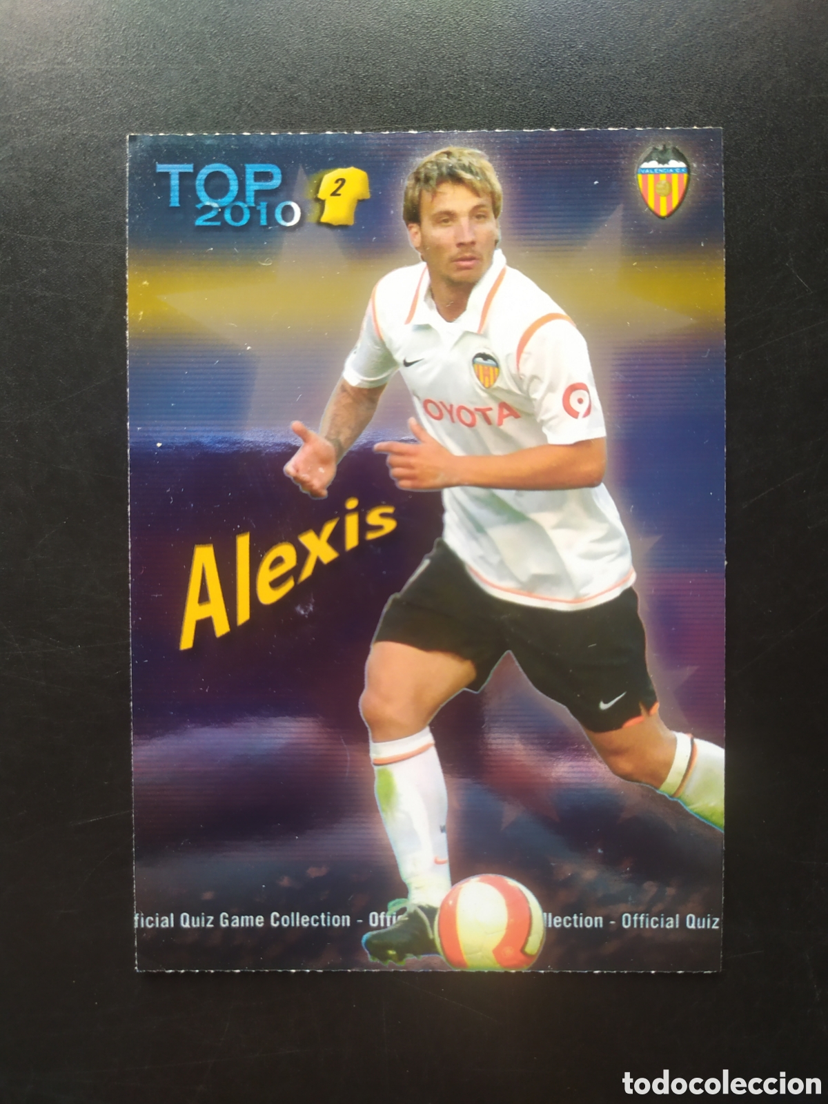 Cromos de f&uacute;tbol: Mundicromo fichas Liga 2009 2010 09 10 Alexis top brillo azul error n&deg; 577 Valencia
