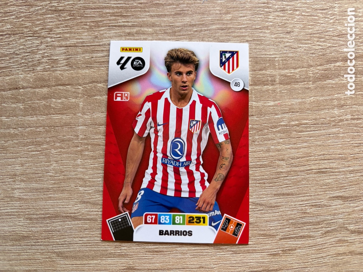Cromos de f&uacute;tbol: 46 BARRIOS ADRENALYN XL 2025 2026 25 26 ATLETICO DE MADRID