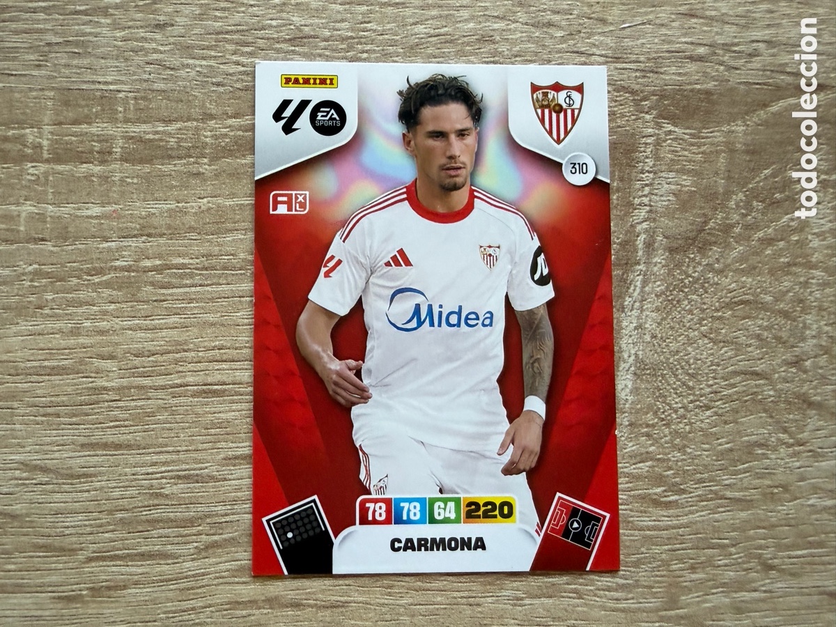 Cromos de f&uacute;tbol: 310 CARMONA ADRENALYN XL 2025 2026 25 26 SEVILLA FC