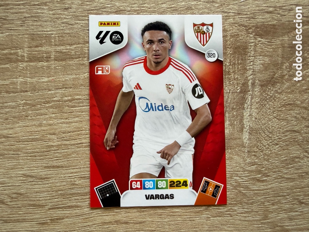 Cromos de f&uacute;tbol: 320 VARGAS ADRENALYN XL 2025 2026 25 26 SEVILLA FC