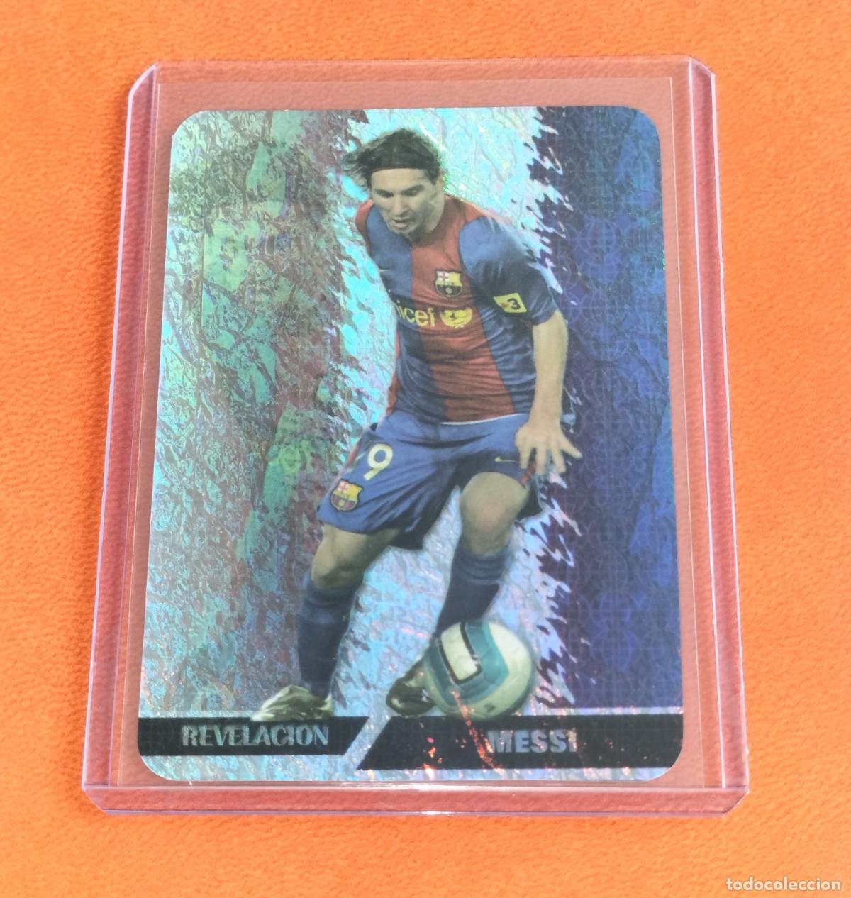 Cartes &agrave; collectionner de Football: 542 LIONEL MESSI REVELACION JASPEADO VERTICAL FC BARCELONA CARD MUNDICROMO LIGA 2007 2008 07 08