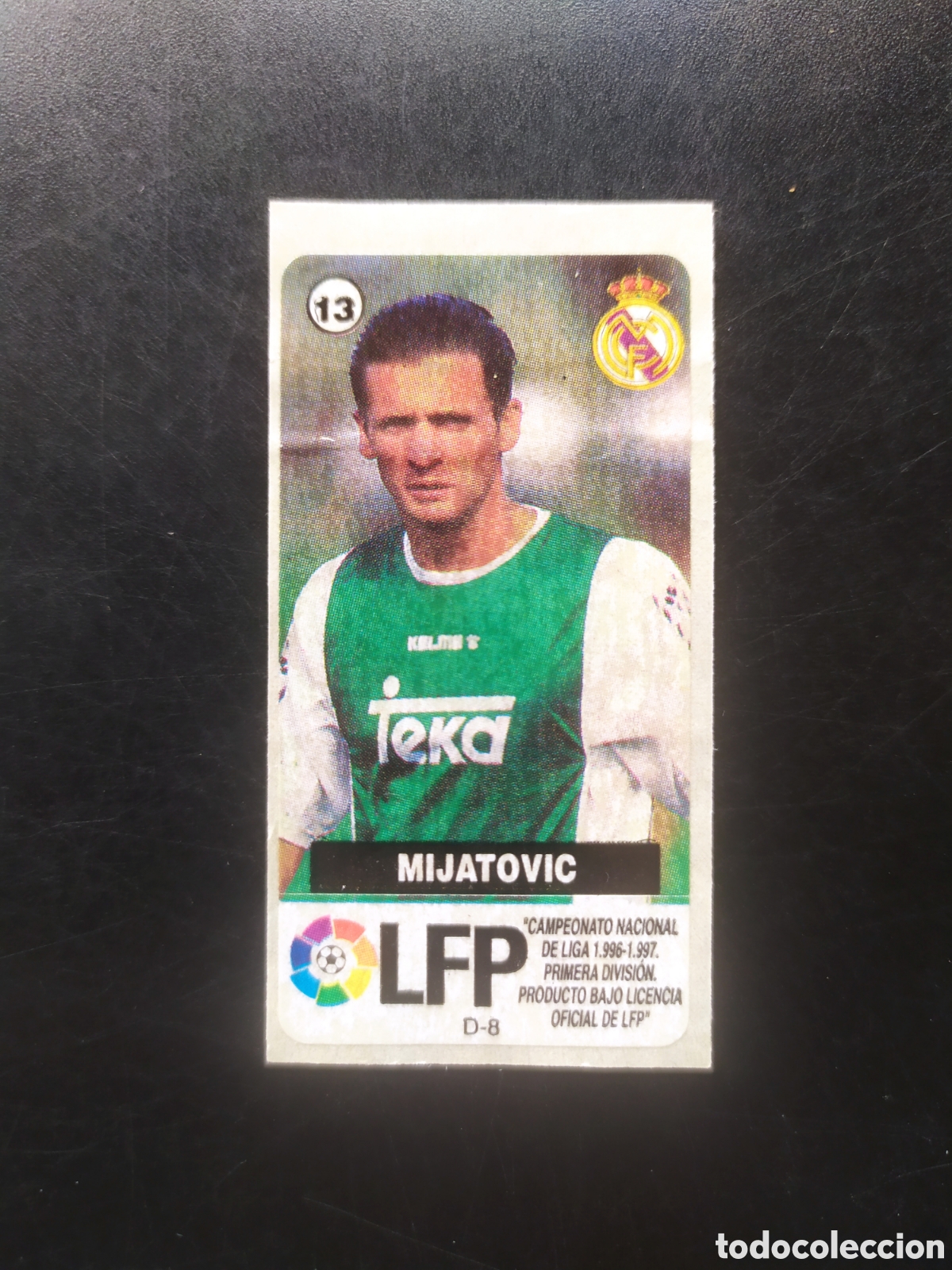 Cromos de f&uacute;tbol: Liga de las estrellas 1996 1997 96 97 chicles chicle Vidal Mijatovic n&deg; 13 Real Madrid sin pegar