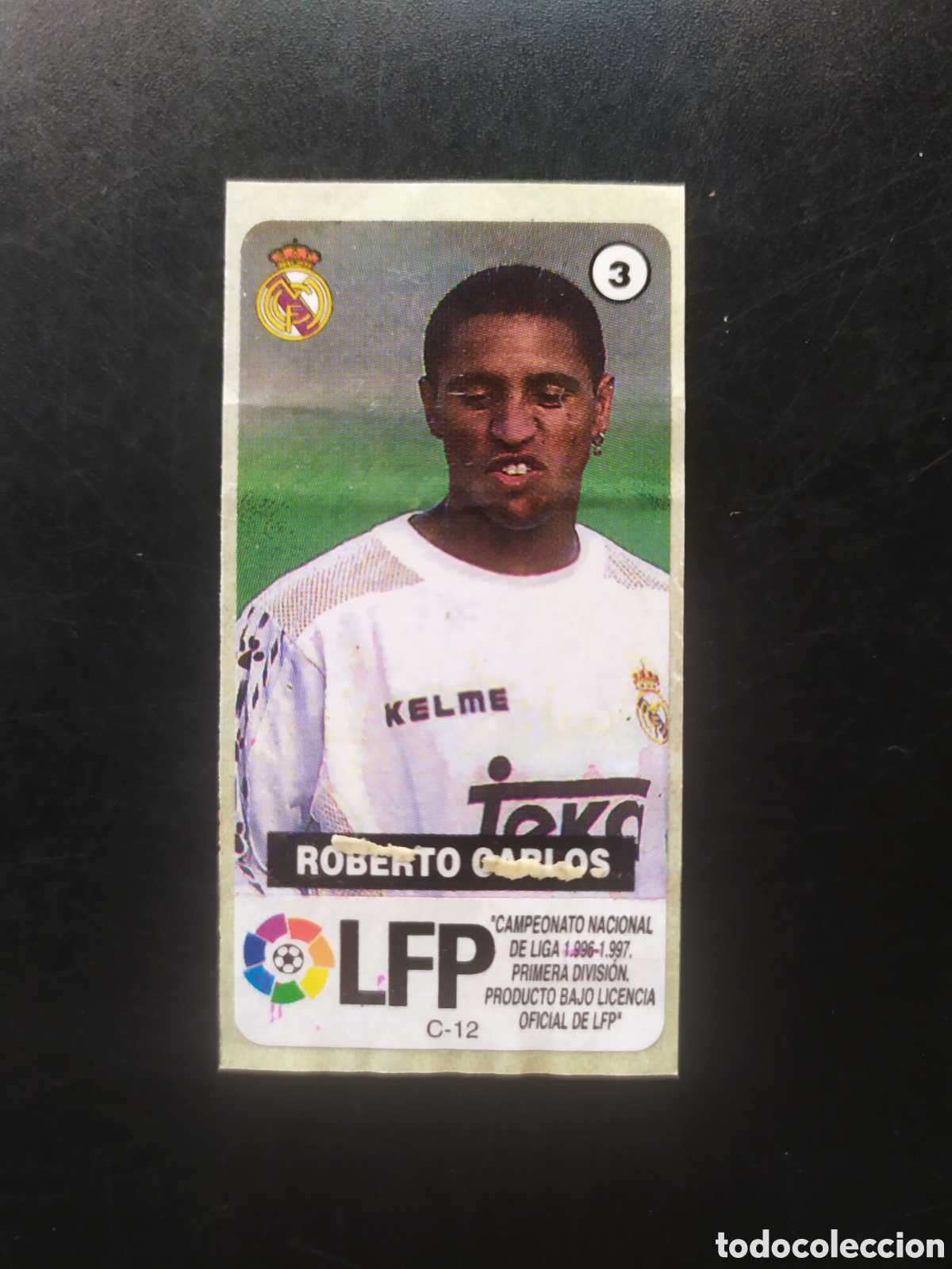 Cromos de f&uacute;tbol: Liga de las estrellas 1996 1997 96 97 chicles chicle Vidal Roberto Carlos n&deg; 3 Real Madrid sin pegar