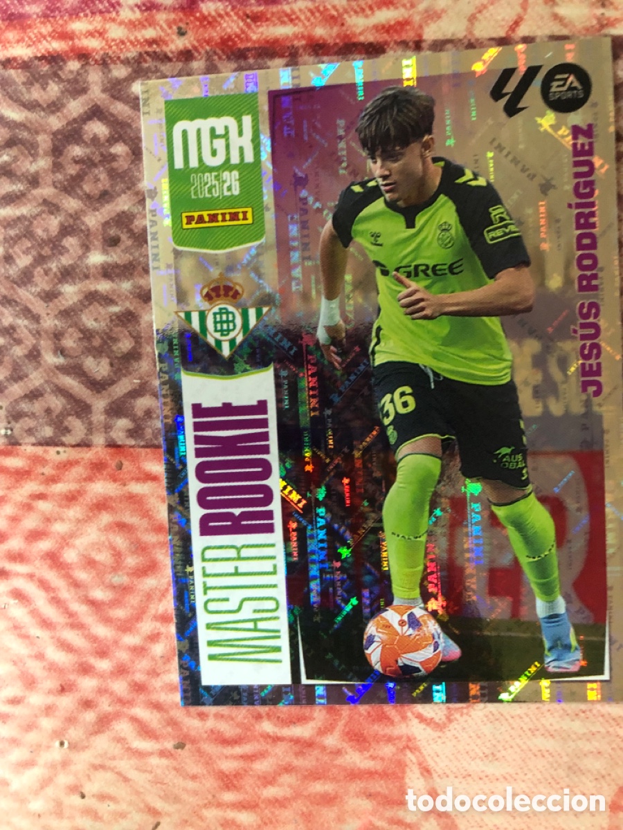 Cromos de f&uacute;tbol: Jesus Rodr&iacute;guez serie Master Rookie n&uacute;mero 415 Del Betis megacracks 25-26 2025-2026