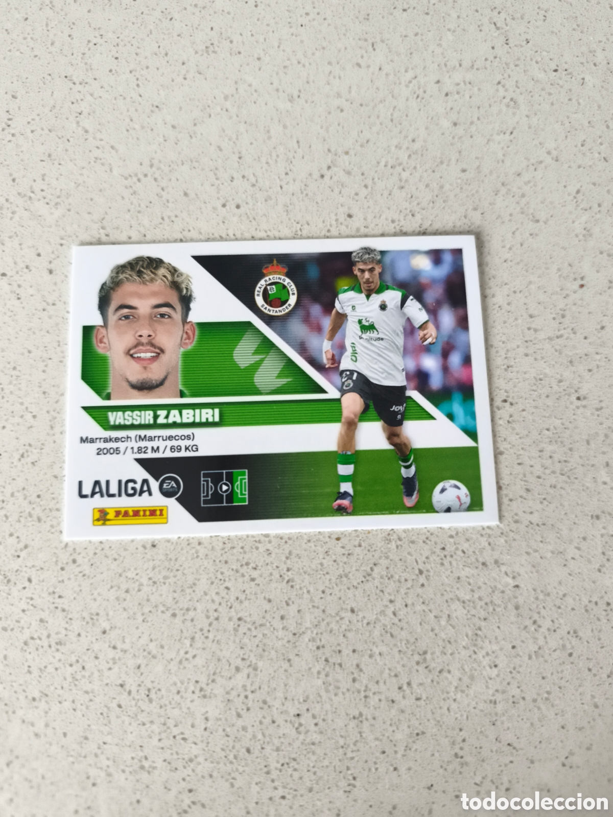 Cromos de f&uacute;tbol: CROMO N&Uacute;MERO 15 BIS COLOCA ZABIRI RACING SANTANDER. LIGA ESTE 26/27. PANINI. TERCERA EDICI&Oacute;N.