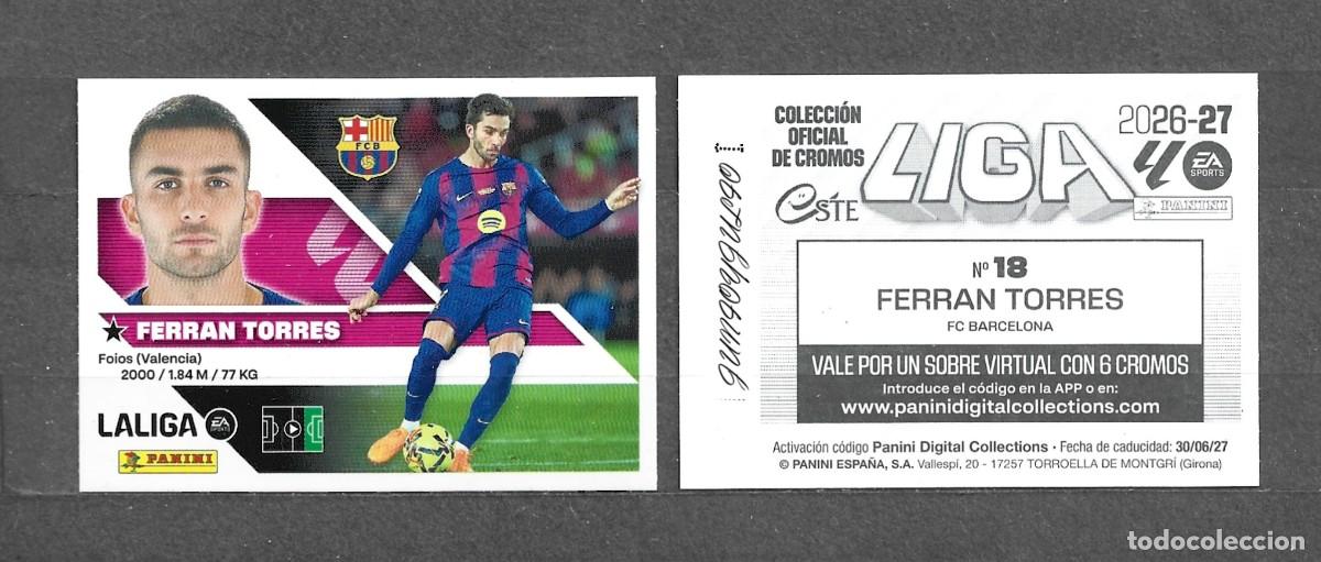 Cromos de f&uacute;tbol: Liga este 26/27 - Ferran Torres - N&ordm; 18 - FC Barcelona