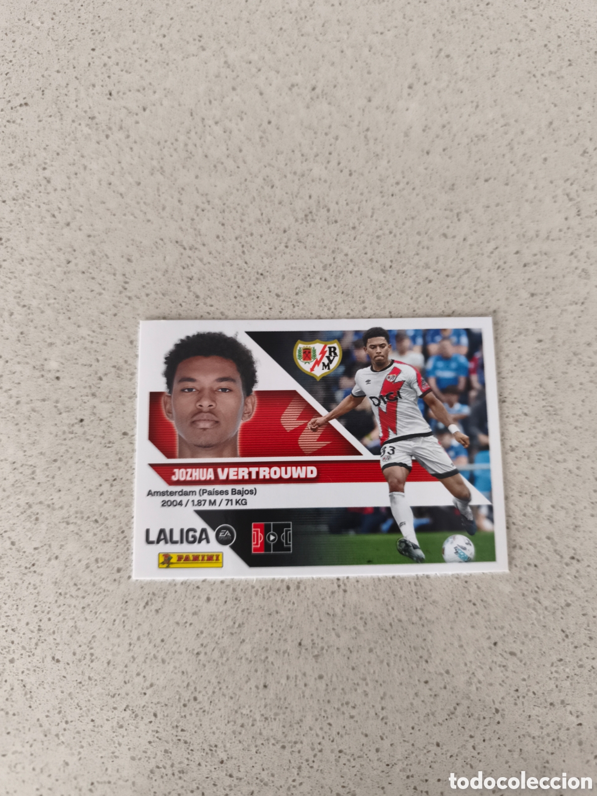 Cromos de f&uacute;tbol: CROMO N&Uacute;MERO 7 BIS COLOCA VERTROUWD RAYO VALLECANO. LIGA ESTE 26/27. PANINI. TERCERA EDICI&Oacute;N.