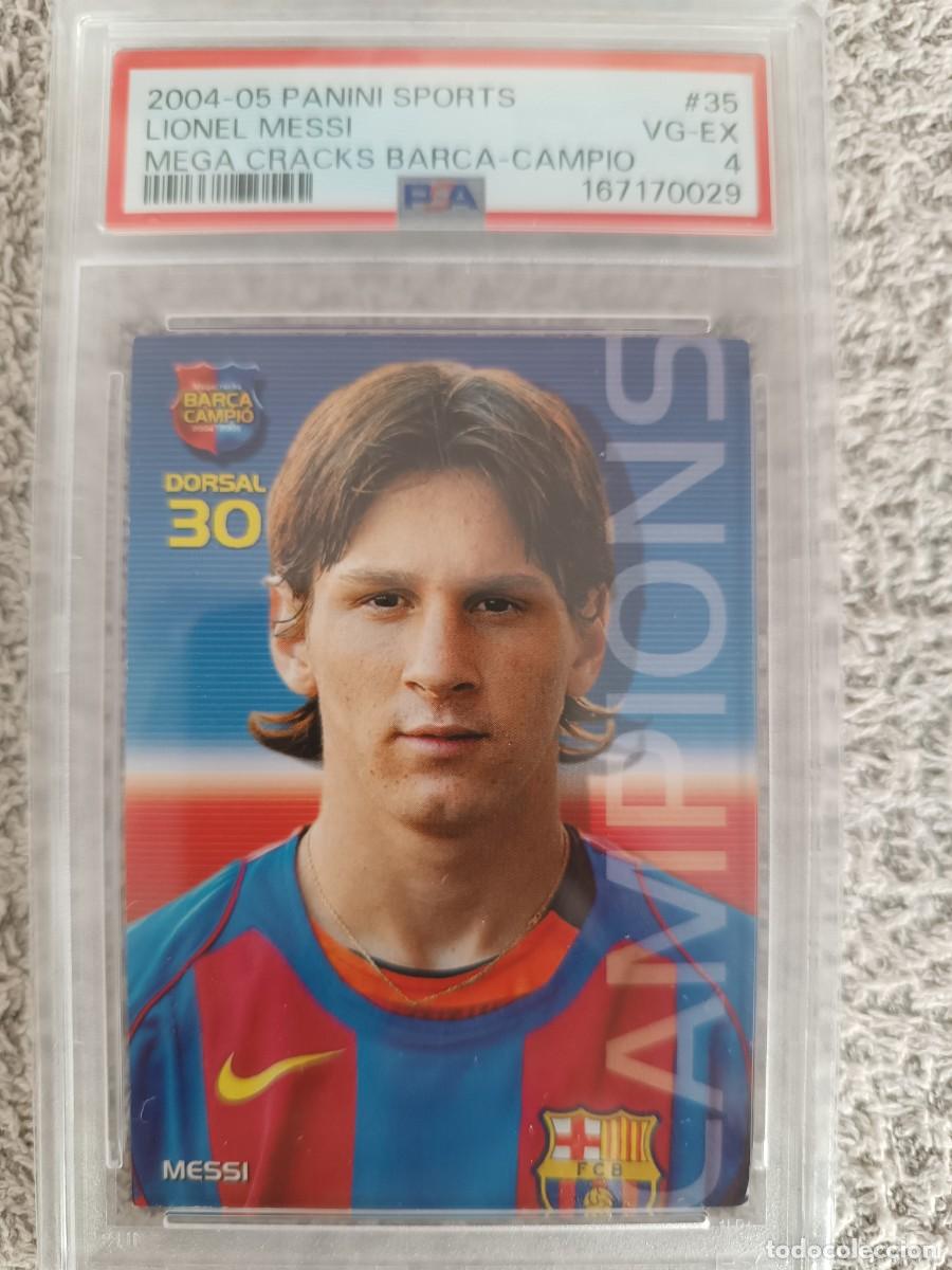Cromos de f&uacute;tbol: Rookie Messi #35 FC Barcelona Panini Bar&ccedil;a Campi&ograve; 2004 PSA 4