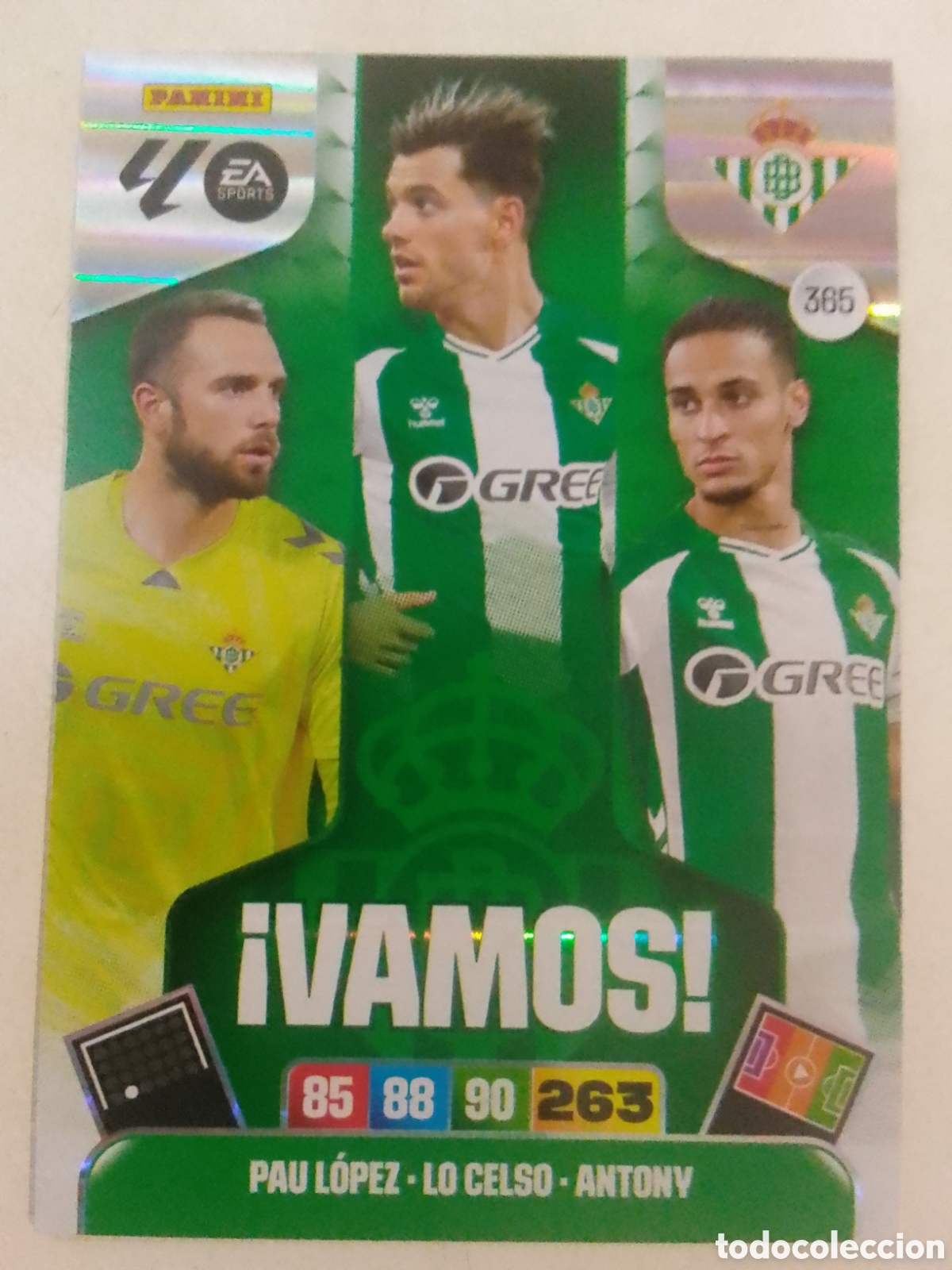 Cromos de f&uacute;tbol: Adrenalyn XL 2025-26 n&deg; 365 Betis &iexcl; VAMOS !