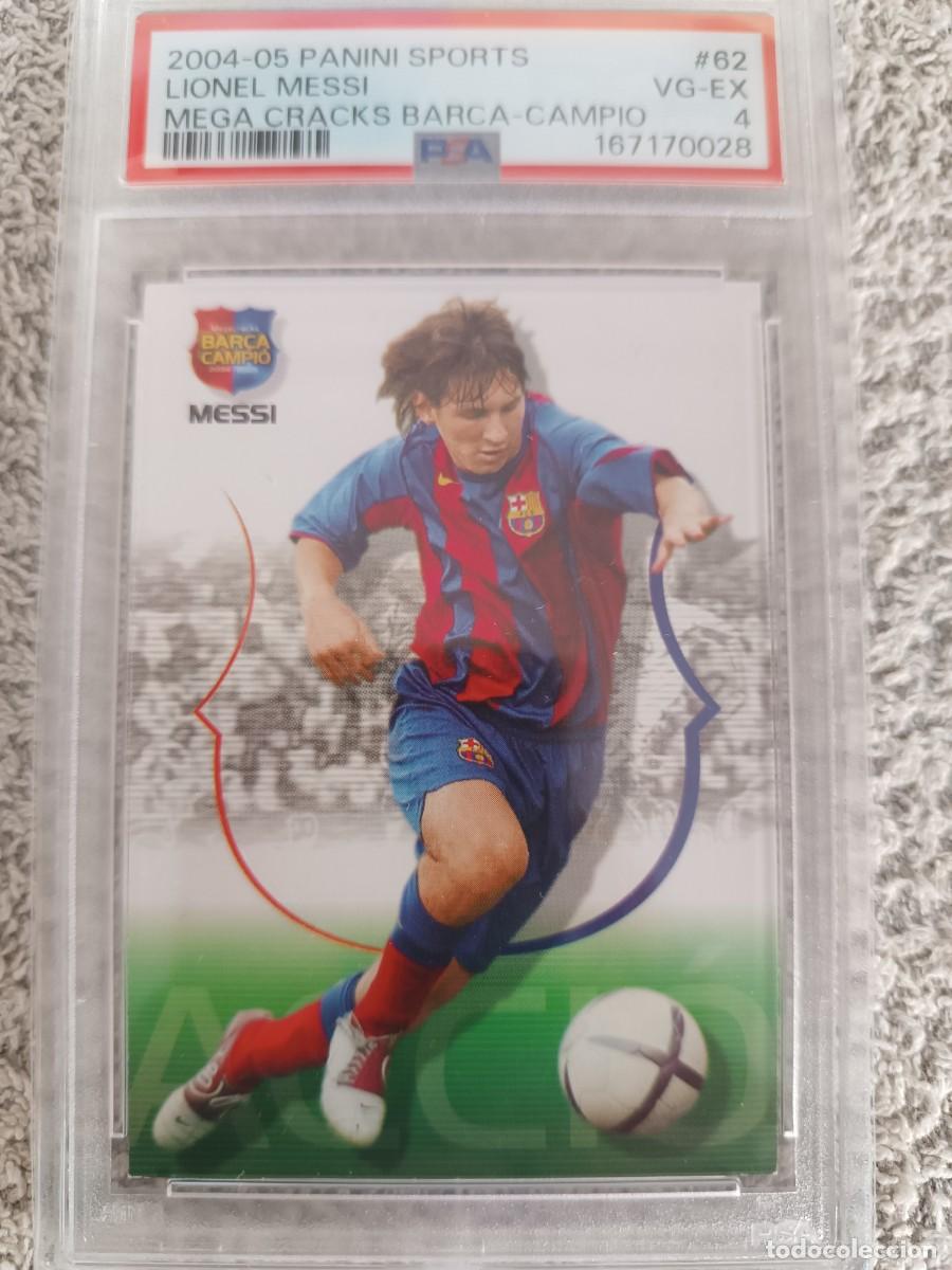 Cromos de f&uacute;tbol: Rookie Messi #62 FC Barcelona Panini Bar&ccedil;a Campi&ograve; 2004 PSA 4