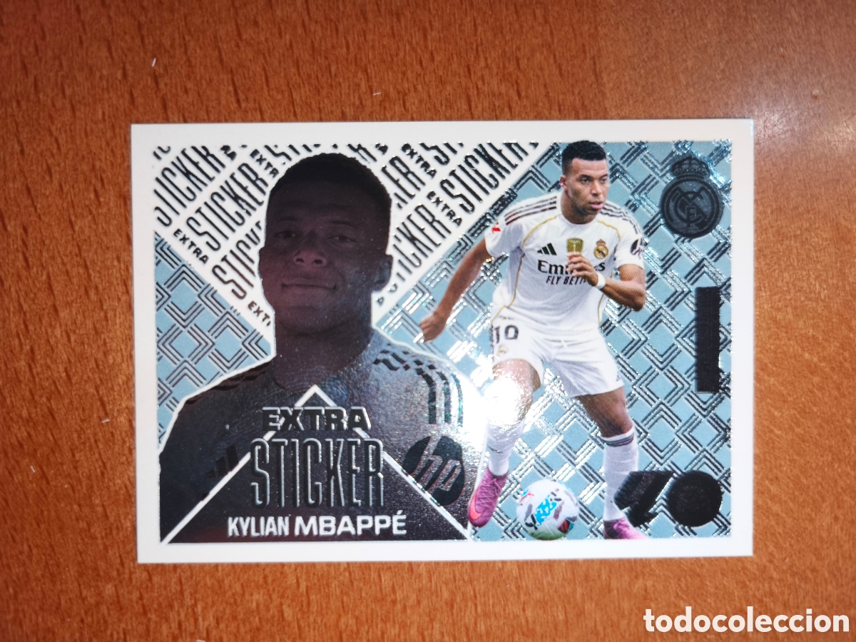 Cromos de f&uacute;tbol: Mbappe EXTRA STICKER Plata liga este 26/27 Real Madrid