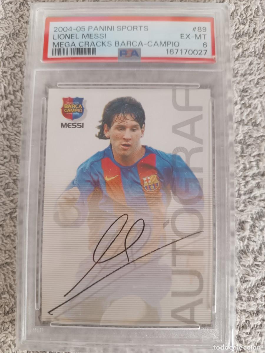 Cromos de f&uacute;tbol: Rookie Messi #62 FC Barcelona Panini Bar&ccedil;a Campi&ograve; 2004 PSA 6
