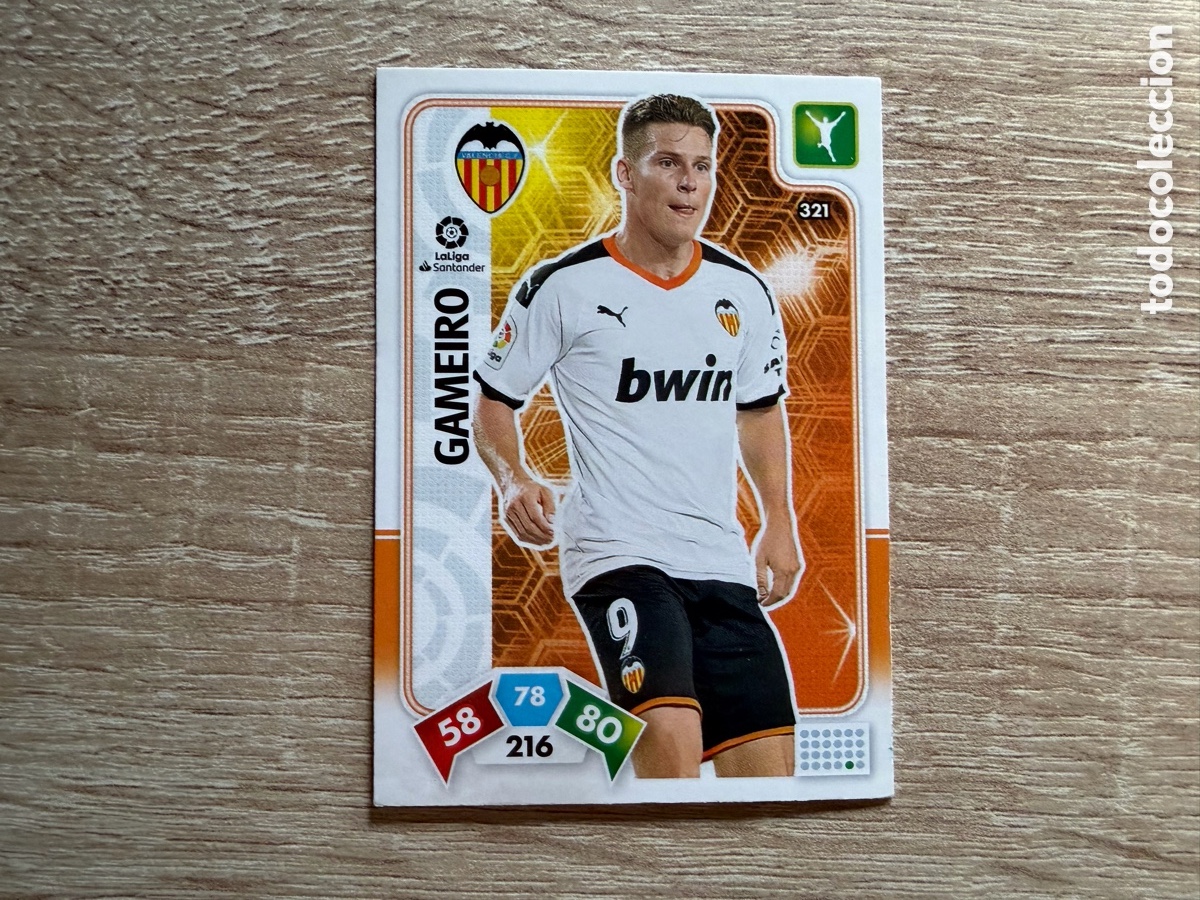 Fu&szlig;ball-Sticker: 321 GAMEIRO ADRENALYN X 2019 2020 19 20 VALENCIA CF