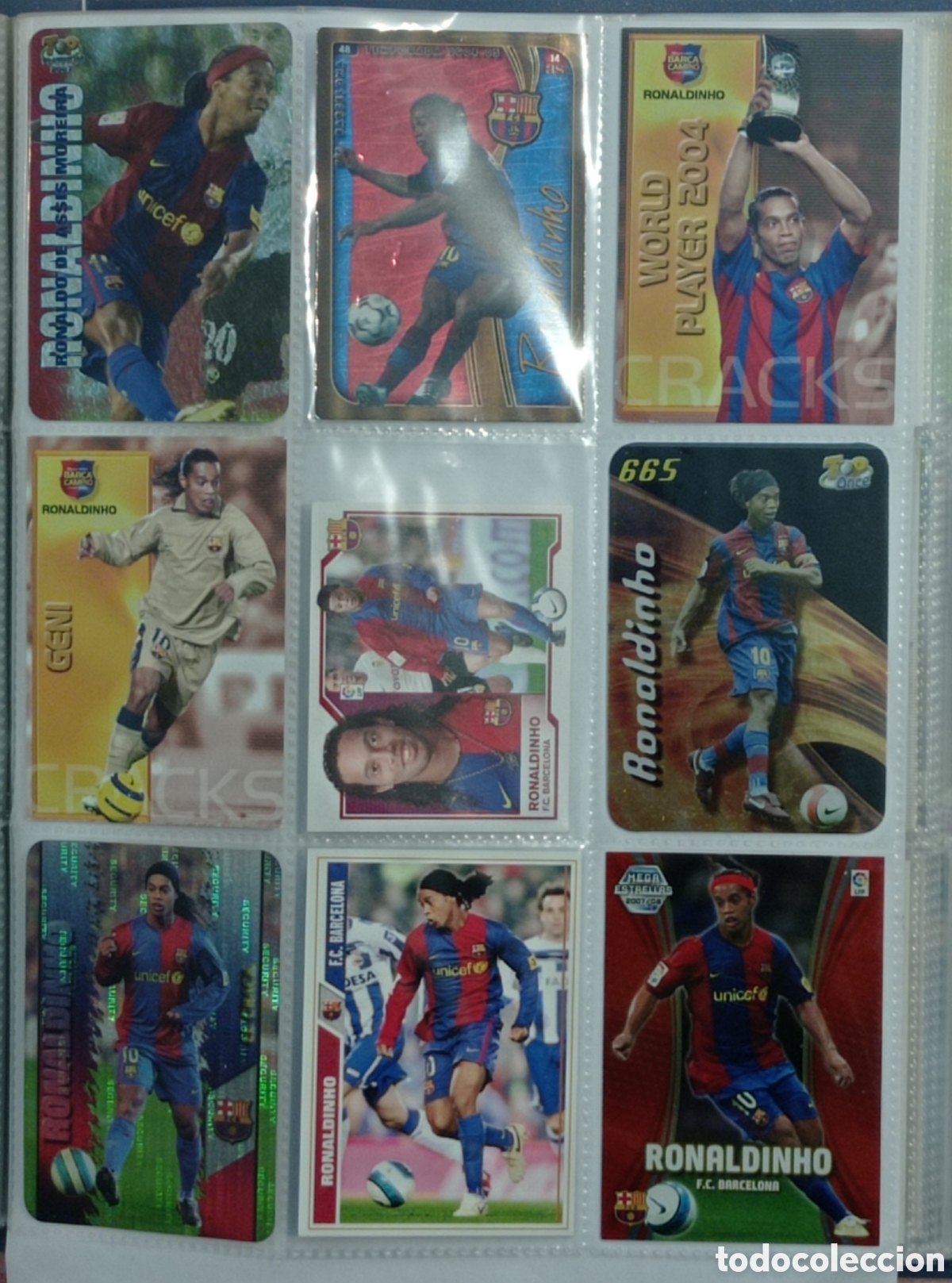 Fu&szlig;ball-Sticker: RONALDINHO, FC BARCELONA. 9 CROMOS