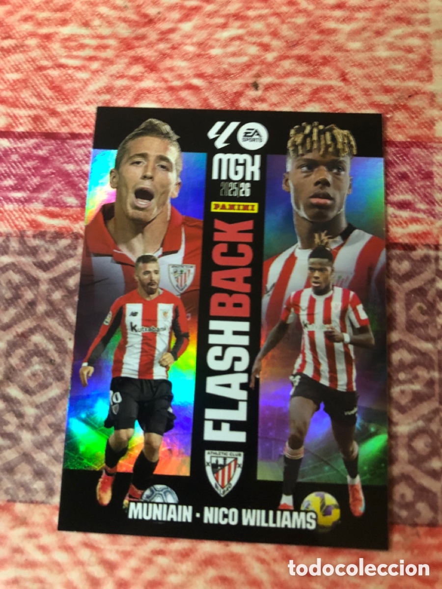 Cromos de f&uacute;tbol: CROMO FLASH BACK 429 MUNIAIN NICO WILLIAMS ATHLETIC BILBAO MGK MEGACRACKS 2025 2026