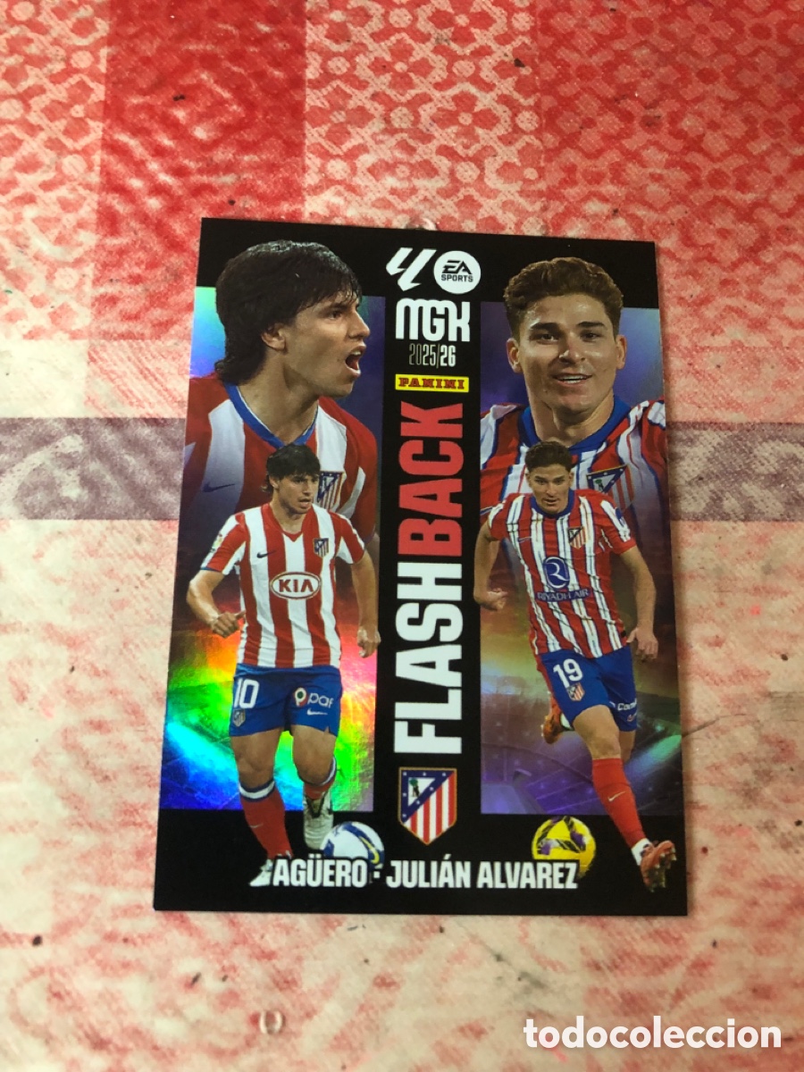 Cromos de f&uacute;tbol: 424 AGUERO / JULIAN ALVAREZ ATLETICO DE MADRID FLASHBACK FICHAS ALBUM MEGACRACKS 2025 2026 MGK 25 26