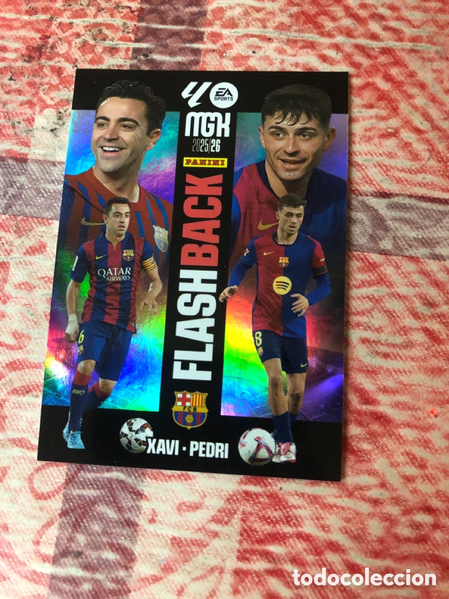 Cromos de f&uacute;tbol: 432 XAVI-PEDRI FLASH BACK DEL BARCELONA 25 26 MGK 2025 2026 MEGACRACKS NUEVO