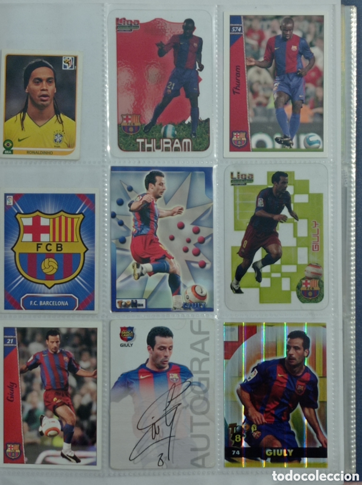 Cromos de f&uacute;tbol: GIULY, FC BARCELONA. 9 CROMOS