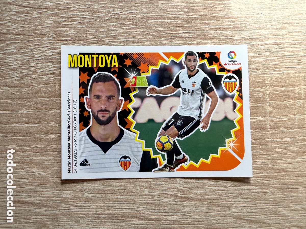 Cromos de f&uacute;tbol: MONTOYA N&ordm; 3 A VALENCIA CF CROMO COLECCIONES ESTE LALIGA 2018 2019 18 19