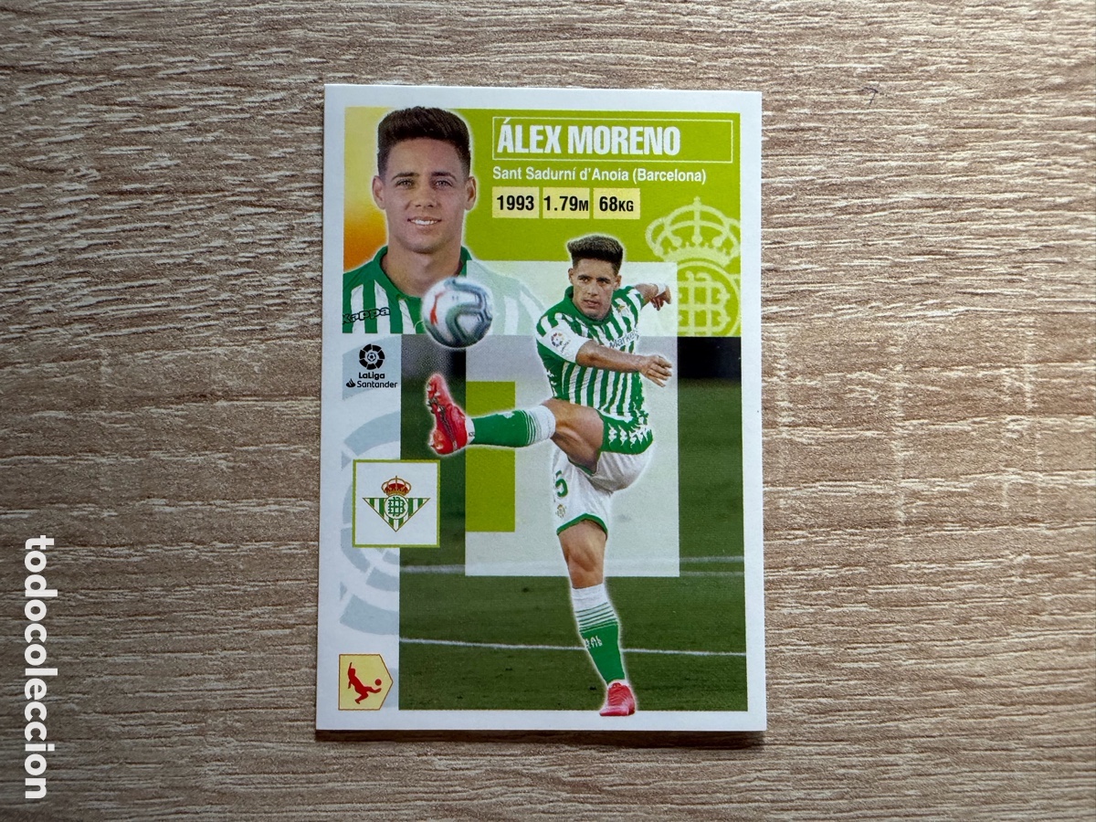 Cromos de f&uacute;tbol: &Aacute;LEX MORENO N&ordm; 8 REAL BETIS CROMO COLECCIONES ESTE LALIGA 2020 2021 20 21