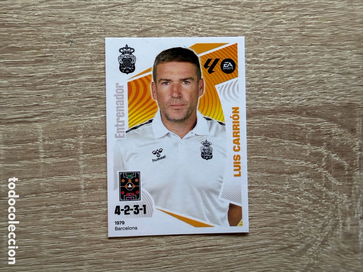 Cromos de f&uacute;tbol: LUIS CARRI&Oacute;N ENTRENADOR N&ordm; 2 UD LAS PALMAS CROMO COLECCIONES ESTE LALIGA 2024 2025 24 25