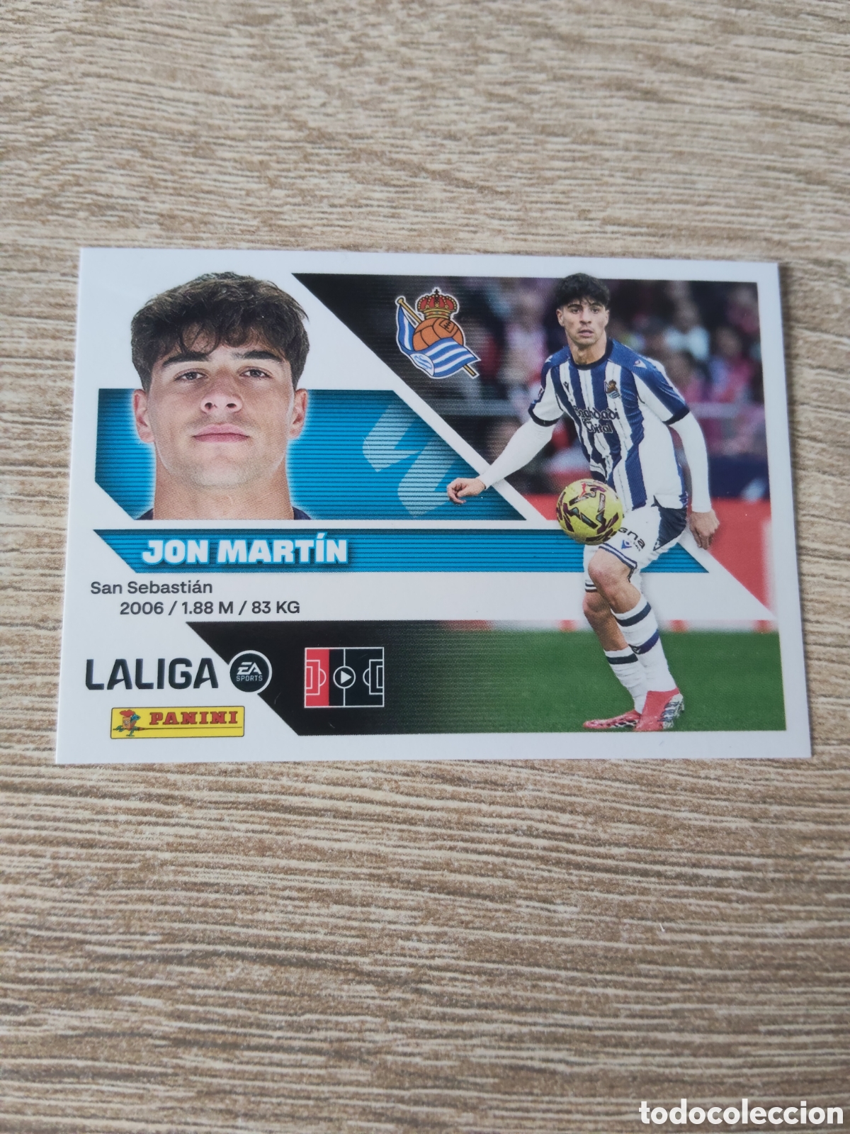 Cromos de f&uacute;tbol: Jon Mart&iacute;n Real Sociedad liga 2026 2027 26 27 ediciones este