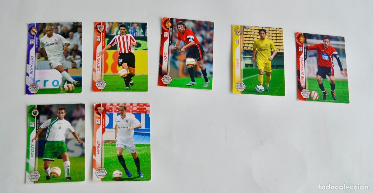 Cromos de f&uacute;tbol: Peque&ntilde;o lote de 7 cromos de f&uacute;tbol. Temporada 2006-2007 (Megacracks). Panini. Buen estado