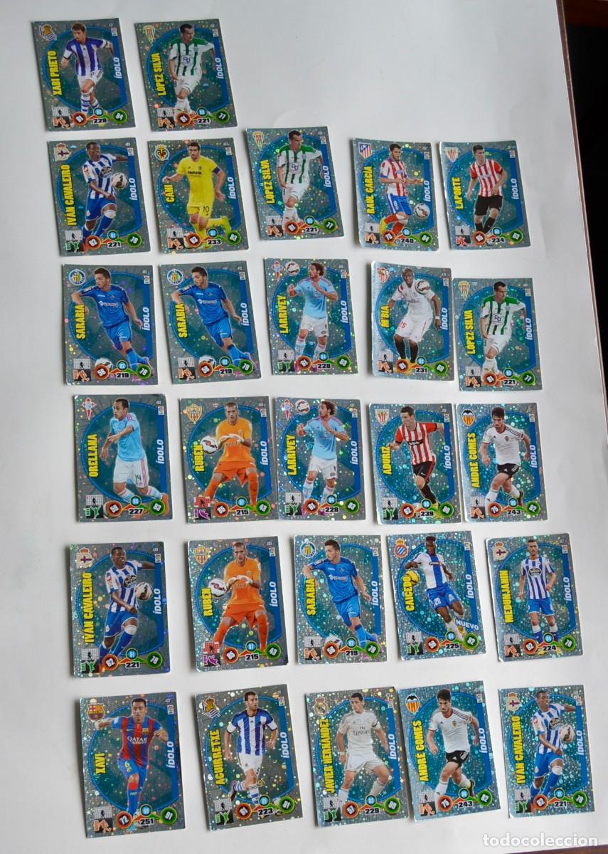 Football Stickers: Atractivo lote de 24 cromos &rdquo;Idolos&rdquo;. Temporada 2014-2015. Panini. Buen estado general
