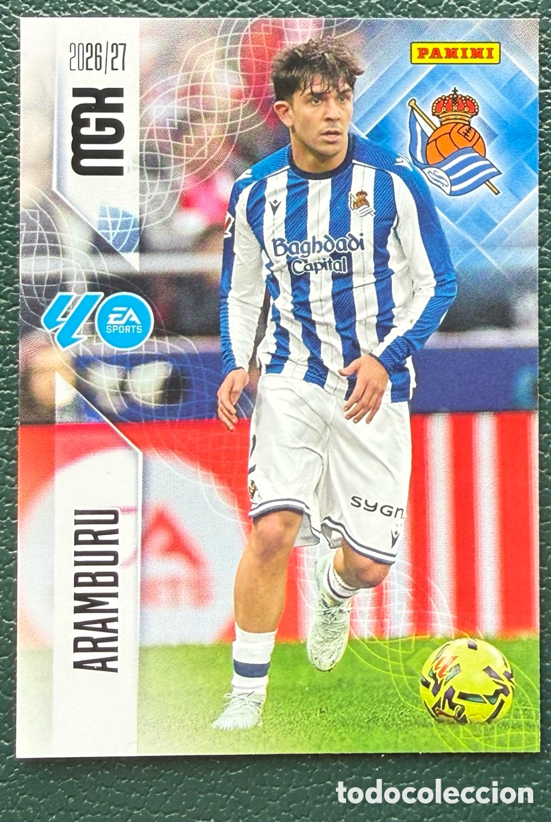Figurine di Calcio: 310 ARAMBURU REAL SOCIEDAD FICHAS ALBUM MEGACRACKS 2026 2027 MGK 26 27