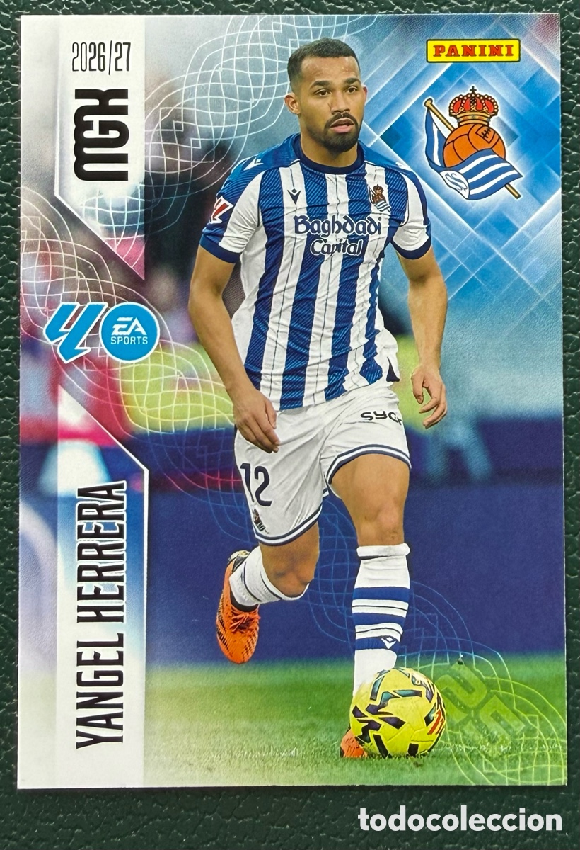 Figurine di Calcio: 318 YANGEL HERRERA REAL SOCIEDAD FICHAS ALBUM MEGACRACKS 2026 2027 MGK 26 27