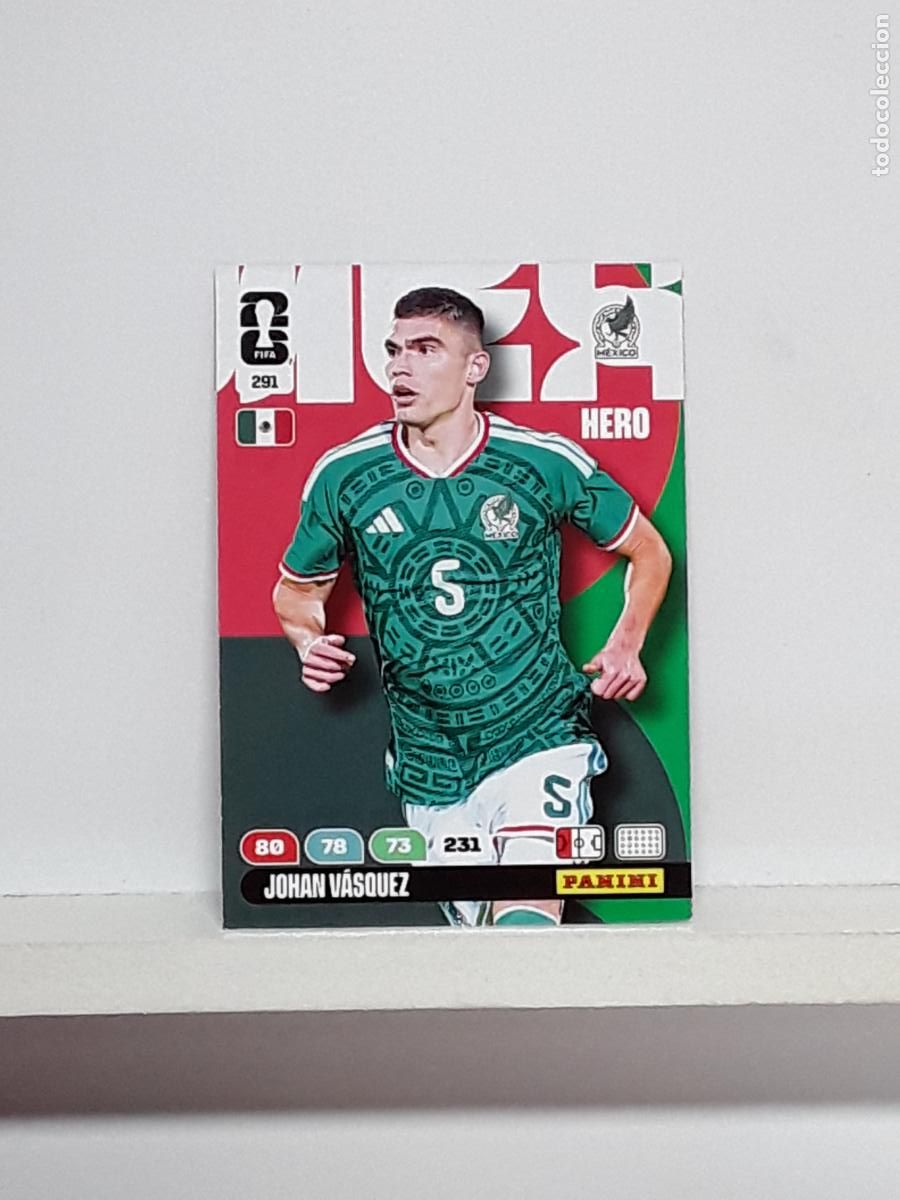 Cromos de f&uacute;tbol: ADRENALYN MUNDIAL 2026 WORLD CUP 26 ALBUM PANINI N 291 MEXICO JOHAN VASQUEZ