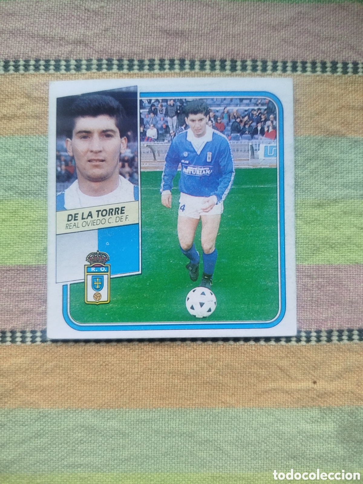 Cromos de f&uacute;tbol: DE LA TORRE BAJA OVIEDO SIN PEGAR 89-90