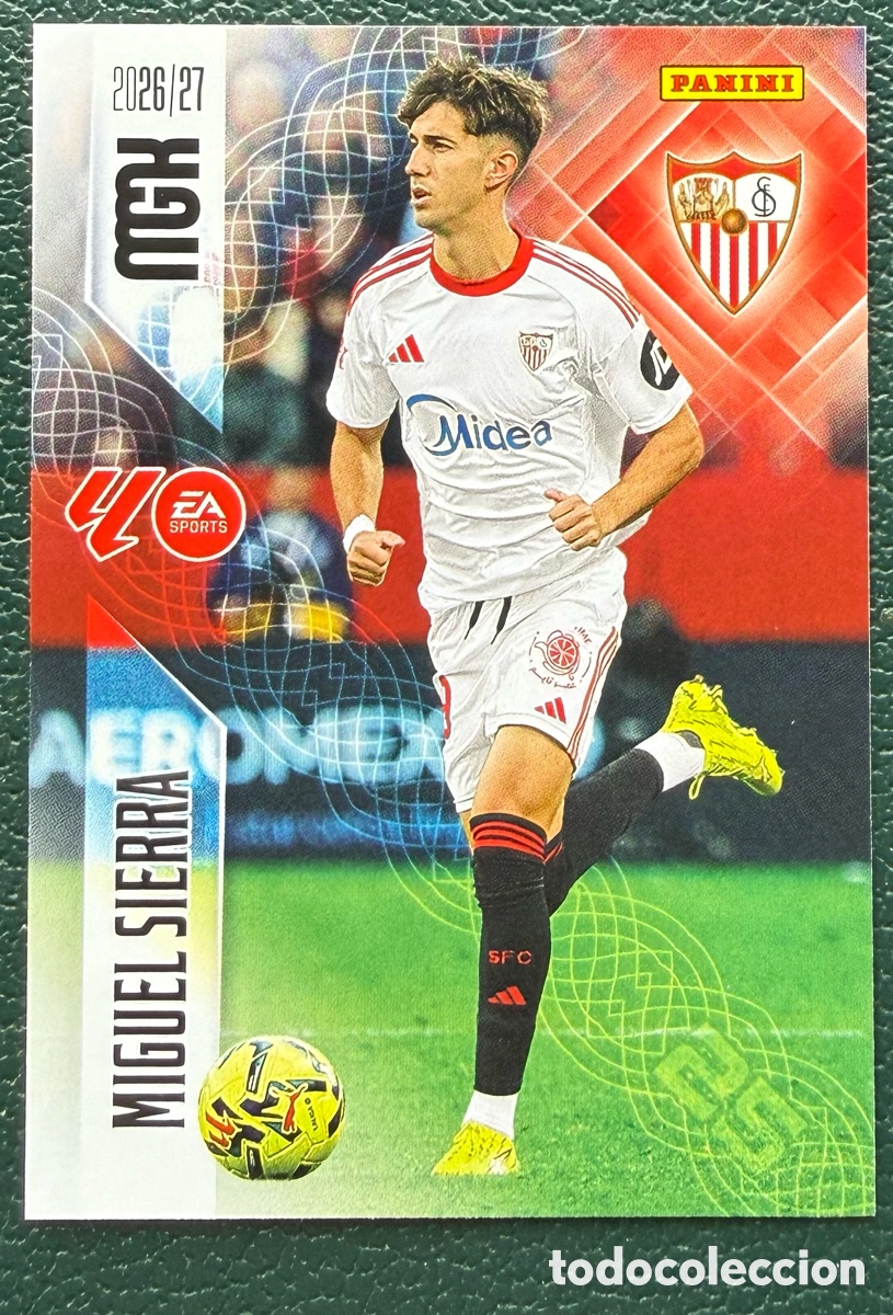 Cartes &agrave; collectionner de Football: 338 MIGUEL SIERRA SEVILLA FC FICHAS ALBUM MEGACRACKS 2026 2027 MGK 26 27