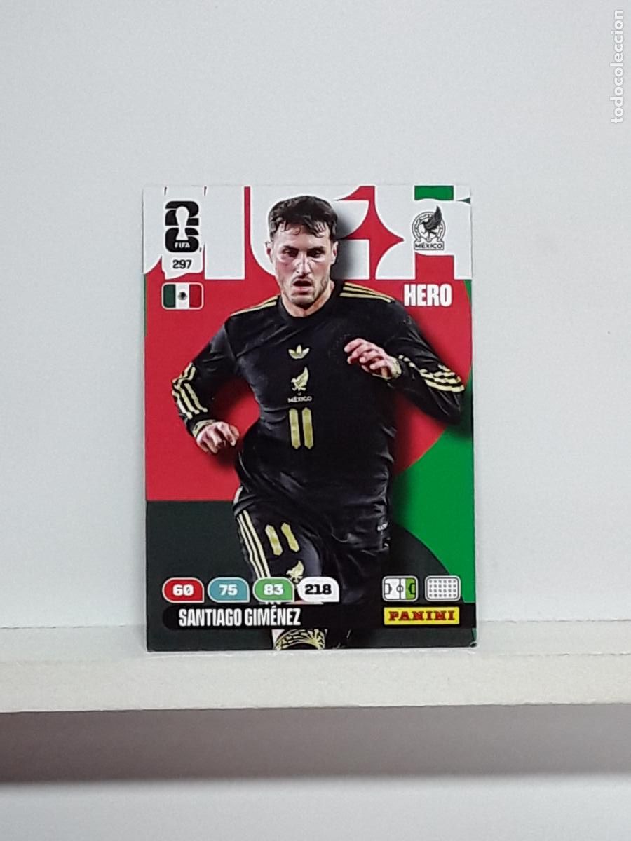 Cromos de f&uacute;tbol: ADRENALYN MUNDIAL 2026 WORLD CUP 26 ALBUM PANINI N 297 MEXICO SANTIAGO GIMENEZ