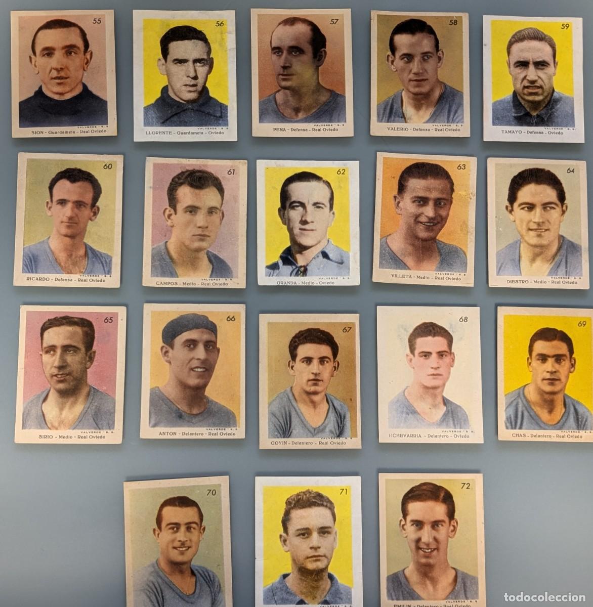 Cromos de f&uacute;tbol: DIF&Iacute;CI LOTE 18 CROMOS COMPLETO REAL OVIEDO RARE COMPLETE SET CARDS 1944 1945 FOOTBALL GIJON ASTURIAS
