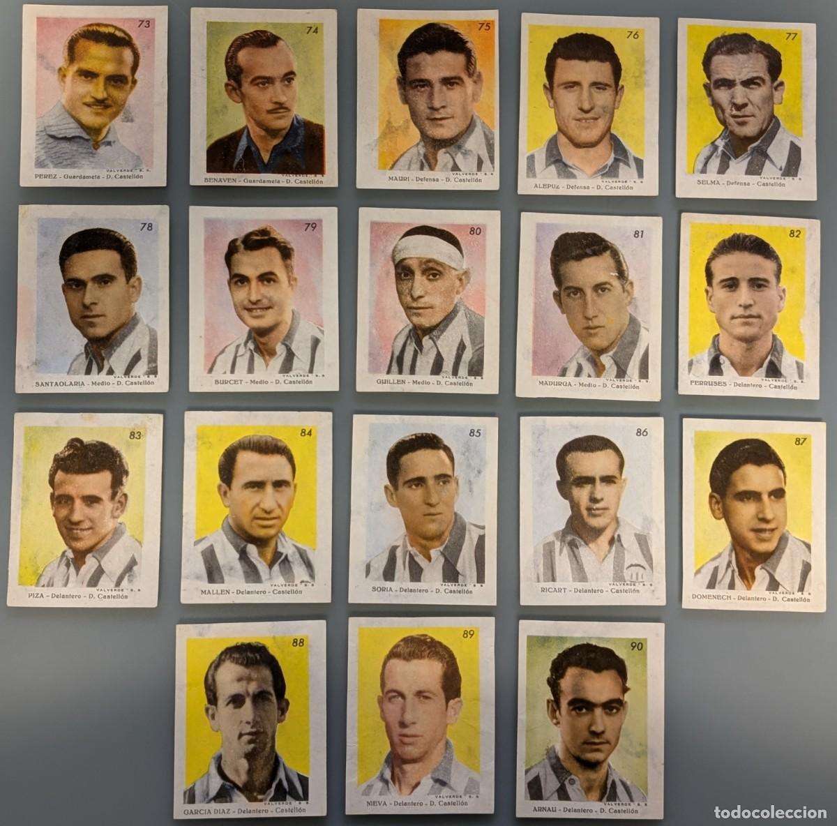 Cromos de f&uacute;tbol: RARO LOTE 18 CROMOS COMPLETO CASTELLON RARE COMPLETE SET CARDS 1944 1945 FOOTBALL VALENCIA ALICANTE