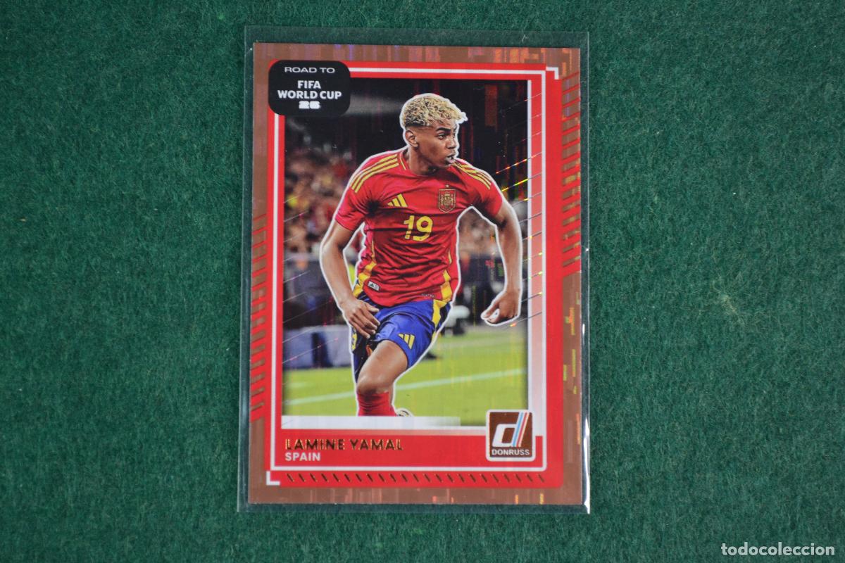 Cromos de f&uacute;tbol: PANINI DONRUSS ROAD TO FIFA WORLD CUP 2026 - 10 LAMINE YAMAL (ESPA&Ntilde;A / FC BARCELONA) PARALELA BRONZE