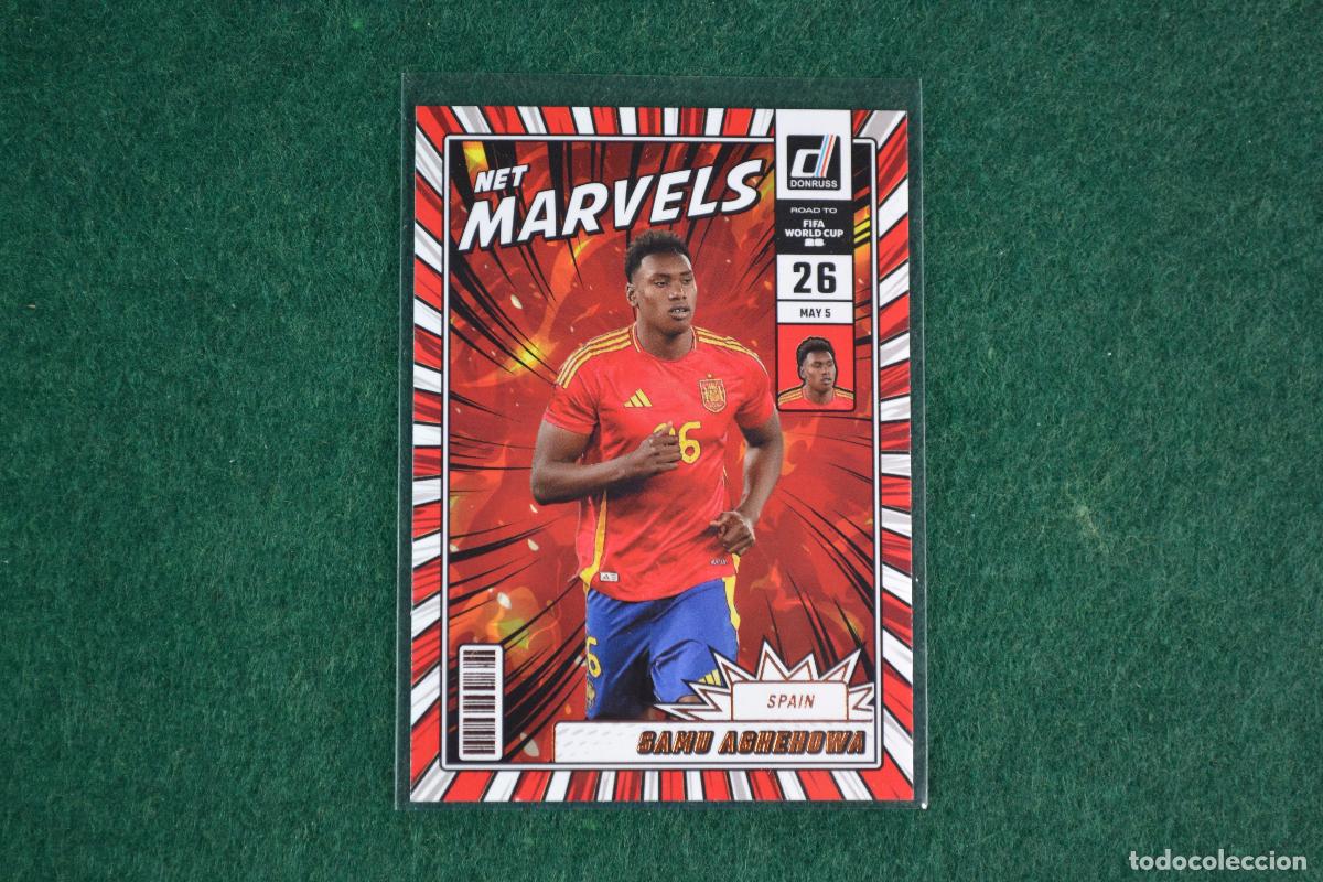 Cromos de f&uacute;tbol: PANINI DONRUSS ROAD TO FIFA WORLD CUP 2026 - SAMU AGHEHOWA (ESPA&Ntilde;A) INSERT NET MARVELS