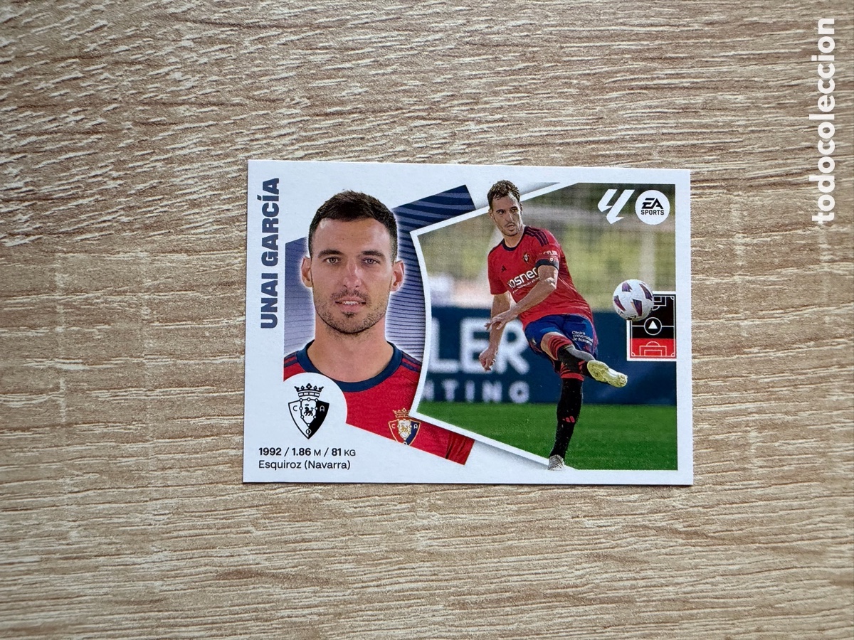 Cromos de f&uacute;tbol: UNAI GARC&Iacute;A N&ordm; 8 BIS CA OSASUNA CROMO COLECCIONES ESTE LALIGA 2024 2025 24 25 COLOCA
