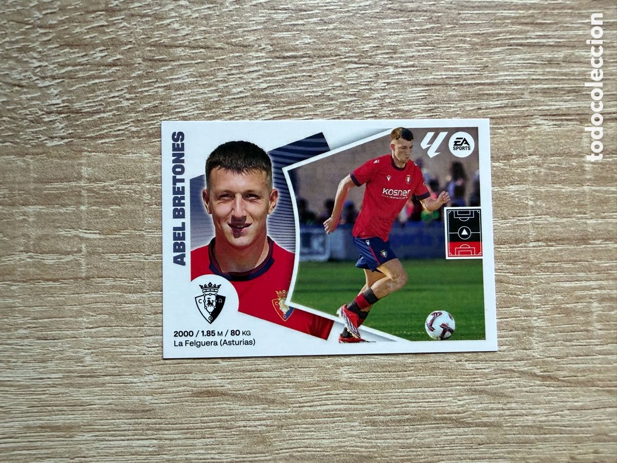 Cromos de f&uacute;tbol: ABEL BRETONES N&ordm; 10 CA OSASUNA CROMO COLECCIONES ESTE LALIGA 2024 2025 24 25 ULTIMOS FICHAJES