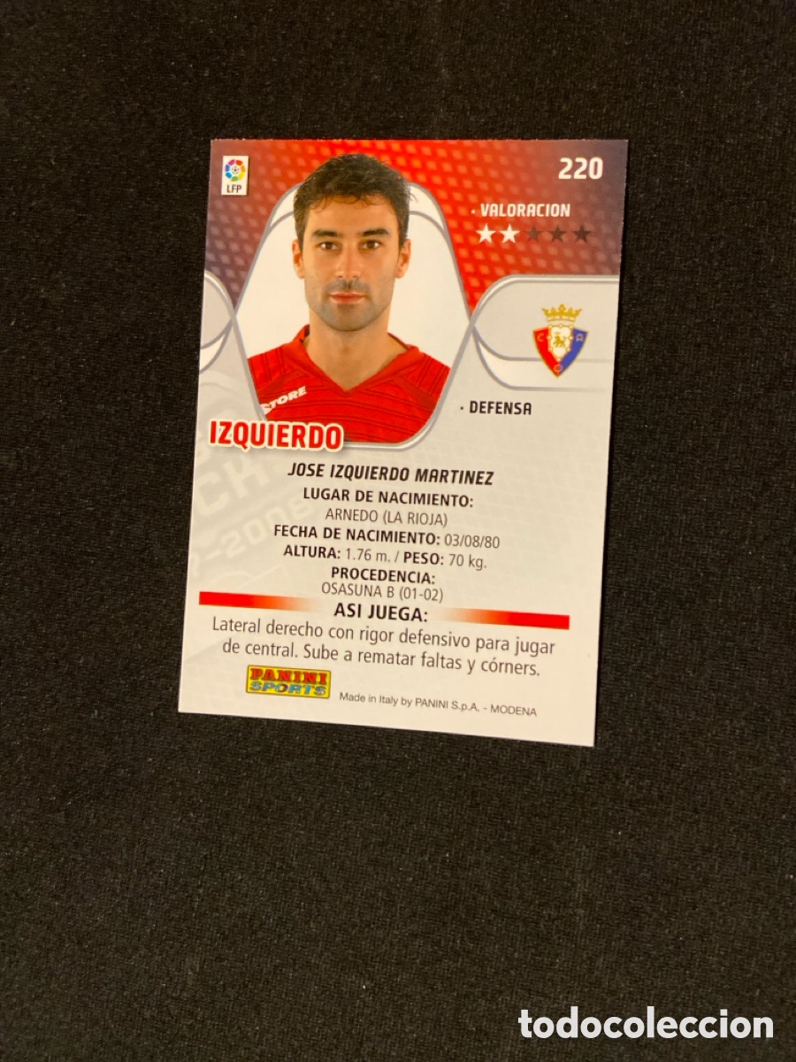 Cromos de f&uacute;tbol: IZQUIERDO 220 (OSASUNA) MEGA - Foto 2