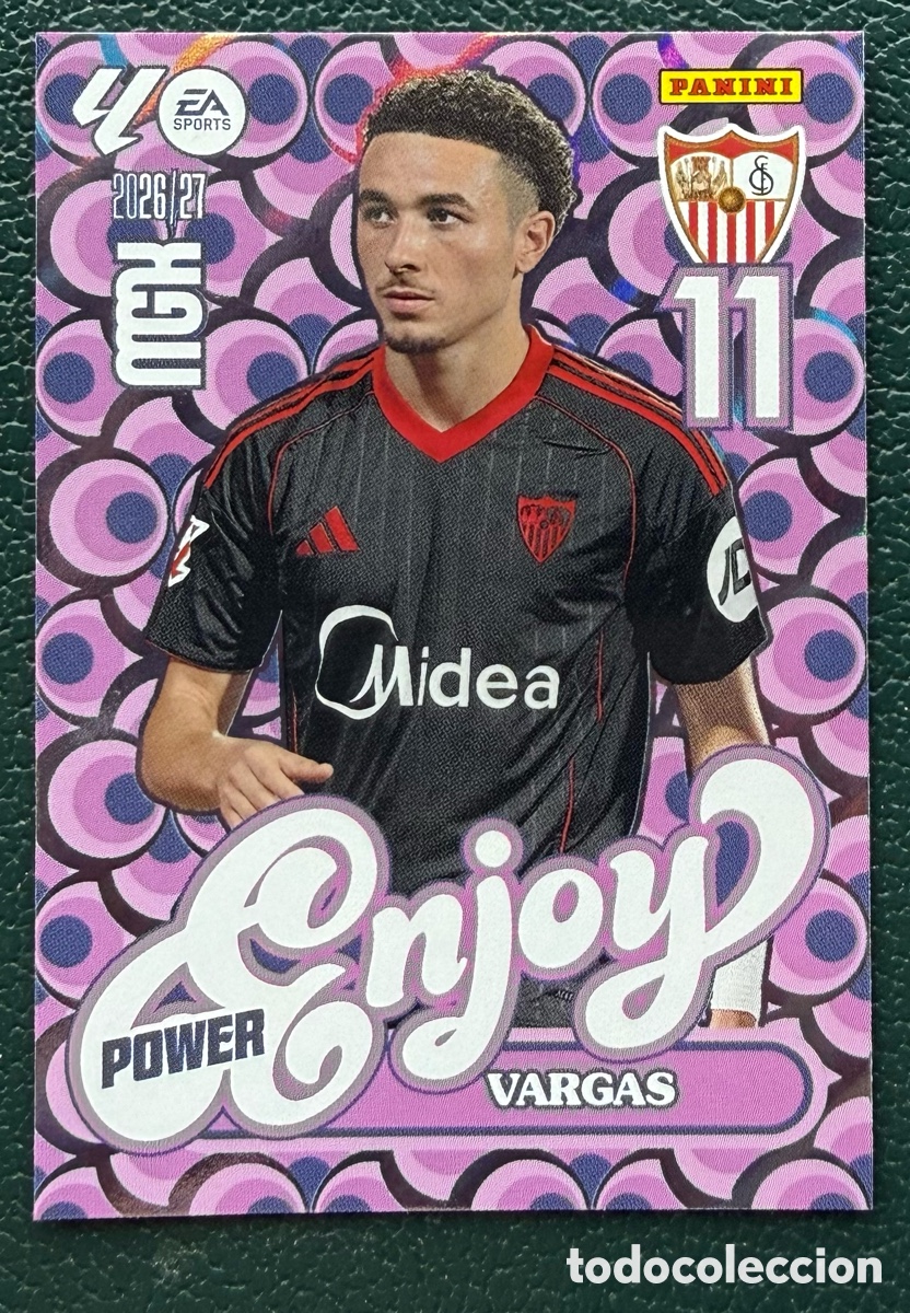Cromos de f&uacute;tbol: 387P / 387 P VARGAS SEVILLA FC ENJOY POWER FICHAS ALBUM MEGACRACKS 2026 2027 MGK 26 27